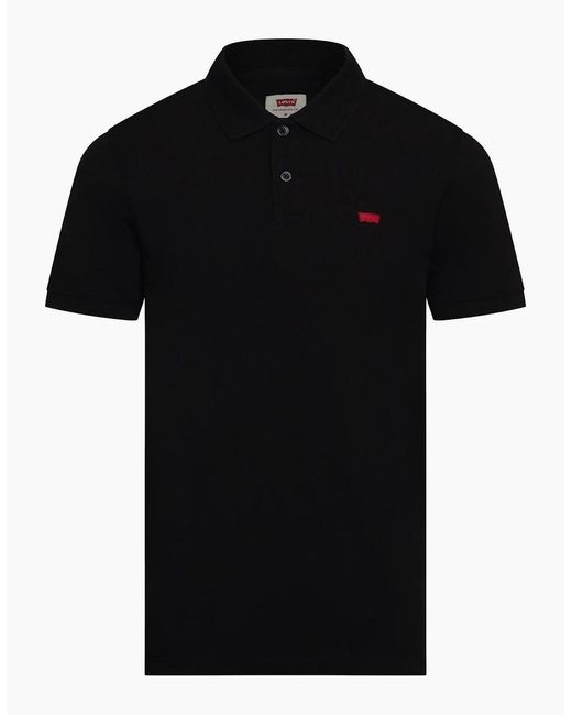 Levi's Black Levi's Slim Housemark Polo Bright Whi for men