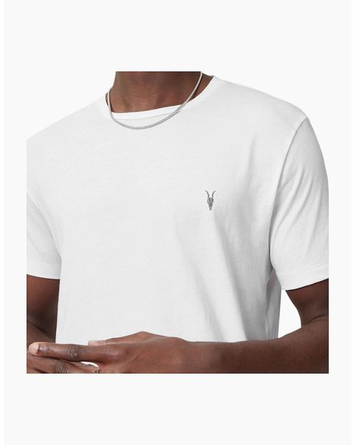 AllSaints White All Saints T Shirts Crew Neck Slim Short Sleeve Casual Summer Cotton Tee for men