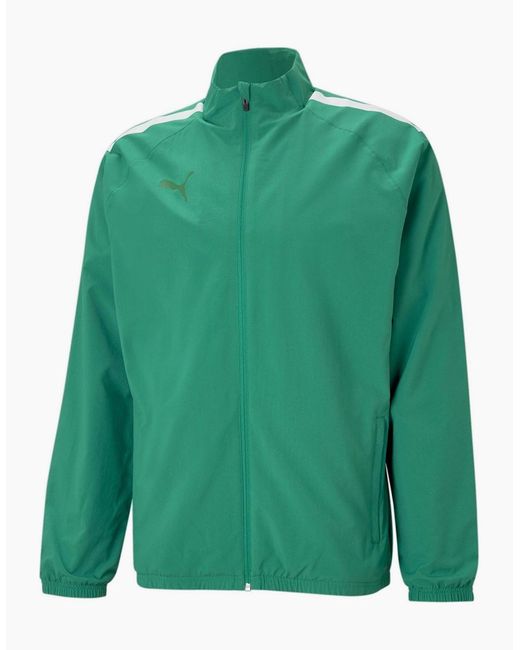 PUMA Green Teamliga Sideline Jacket Tracksuit Top for men