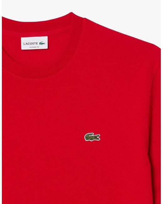 Lacoste Red Classic Fit Cotton Jersey T-Shirt for men