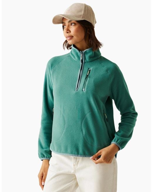 Regatta Green Ladies Frankie Quarter Zip Fleece Top