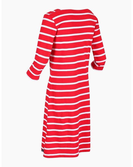 Regatta Red Paislee Boat Neck Three Quarter Sleeve Knee Length Dress
