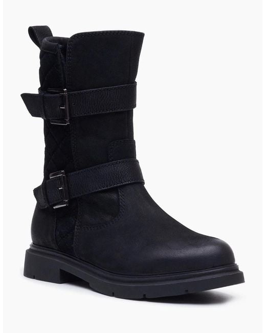 Hush Puppies Blue Celine Buckle Leather Boots