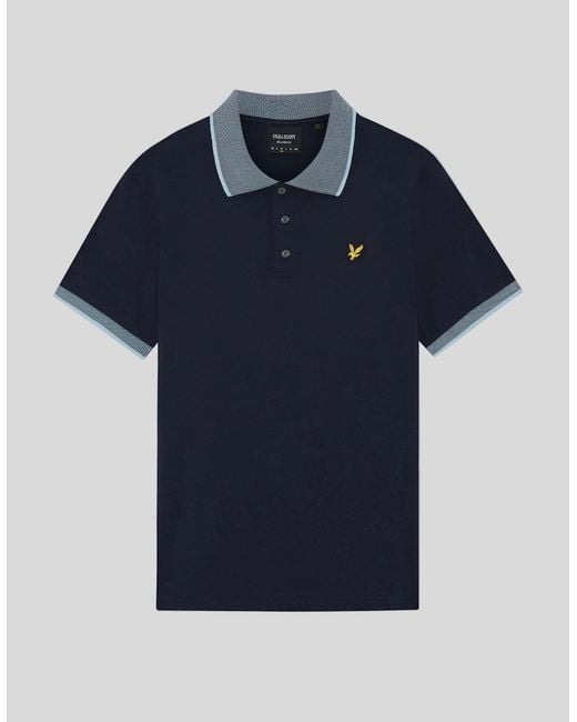 Lyle & Scott Blue Birdseye Collar Polo Shirt for men