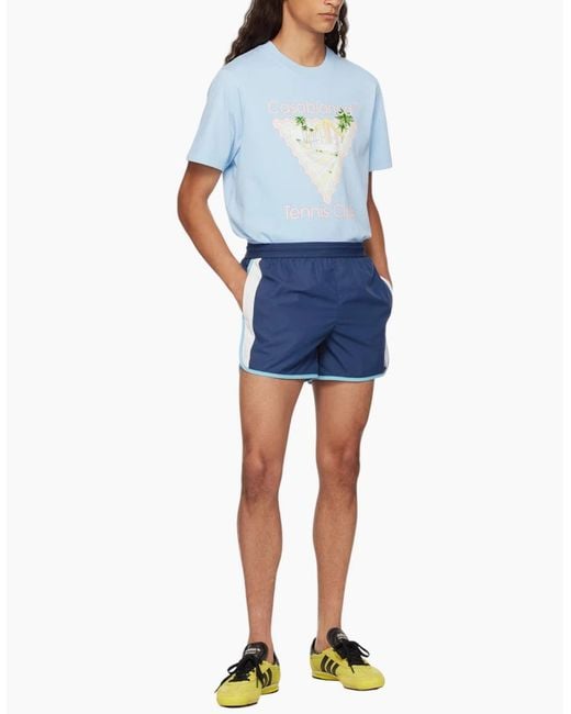 Casablanca Blue T Shirt Maison De Reve Printed Summer Crew Neck Tee for men