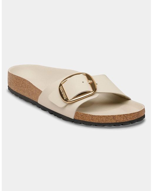 Birkenstock Madrid White Big Buckle Natural Patent Leather Sandals