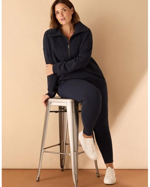Live Unlimited London Black Half Zip Sweatshirt