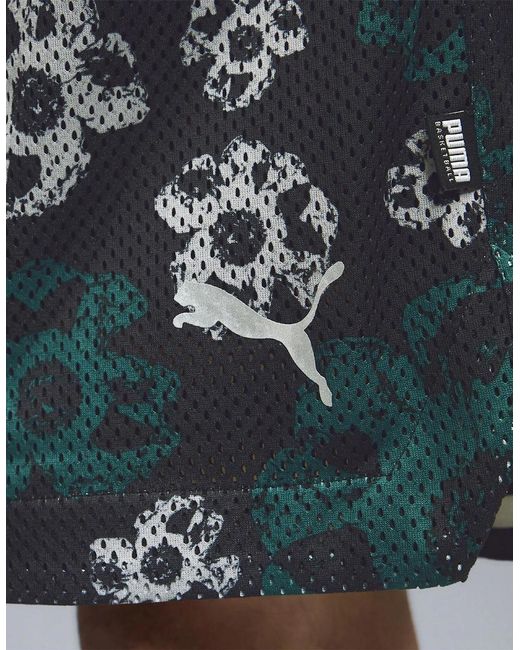 PUMA Green Hoopocalypse Reversible 7In Basketball Shorts for men