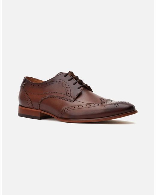 Base London Brown Barbera Lace Up Brogues for men