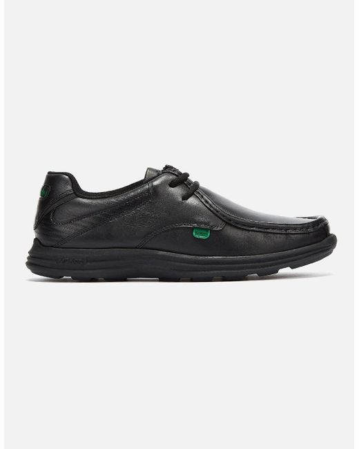 Kickers Black Reasan Lace Leather Shoes for men