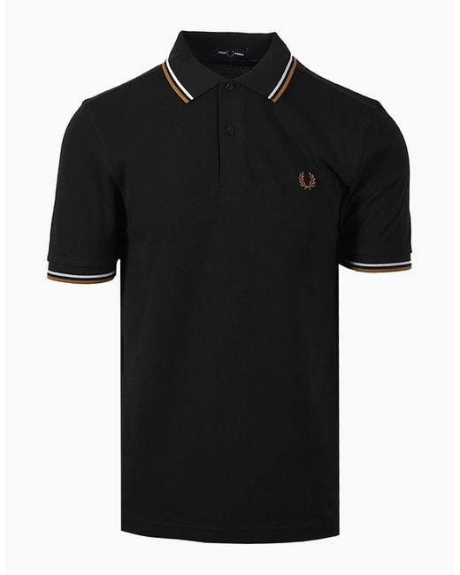 Fred Perry Black Twin Tipped Polo Night/ Dusky/ Dark for men