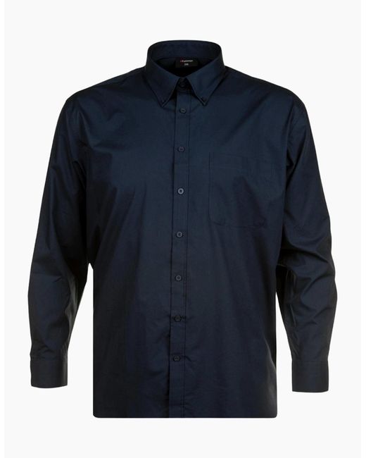 ESPIONAGE Blue Button Down Collar Big & Tall Long Sleeve Shirt for men