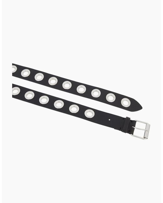 AllSaints Black 42Mm Eyelet Leather Belt