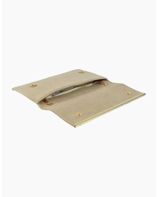 XY London Natural Mika Embroidered Flower Chain Strap Clutch Bag