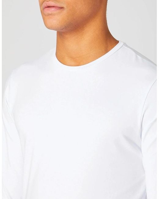 Remus Uomo White Tapered Fit Cotton-Stretch Long Sleeve T-Shirt for men