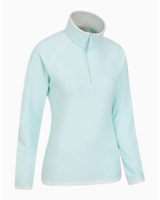 Mountain Warehouse Blue Ladies Montana Half Zip Fleece Top