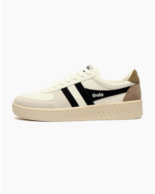 Gola Natural Classics Grandslam Trident Leather Trainers Khaki for men