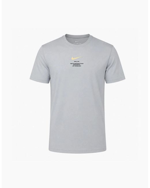 Nike Gray Athletics Swoosh By T-Shirt for men