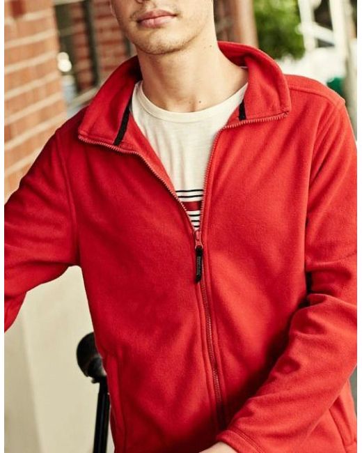 Regatta Red Plain Micro Fleece Full Zip Jacket (Layer Lite) for men