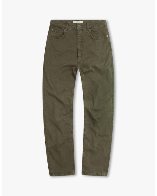 Vingt Quatre Denim Green Vingt Quatre Taper Fit Garment Dye Jeans for men