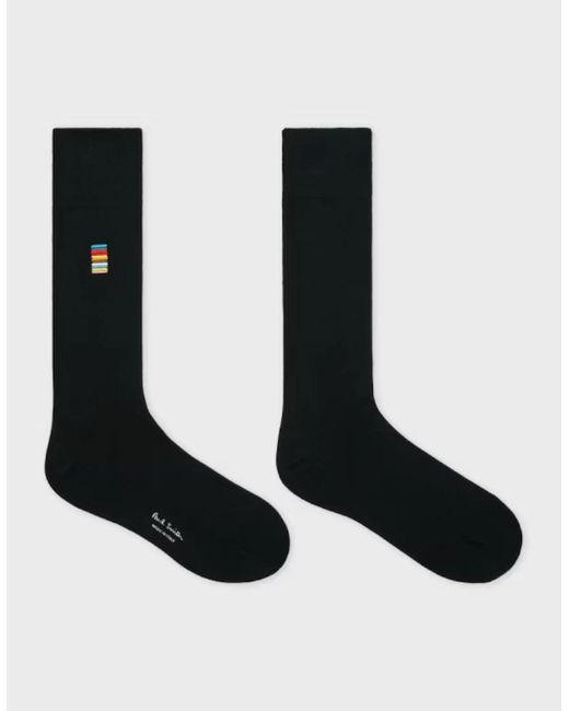 Paul Smith Black Alfie Signature Embroidered Socks S1-26 79 for men