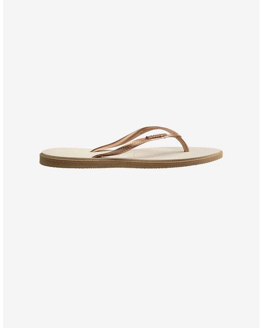 Havaianas White Slim Point Flip Flops