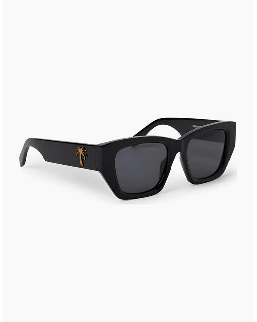 Palm Angels Black Hinkley Rectangle Sunglasses for men