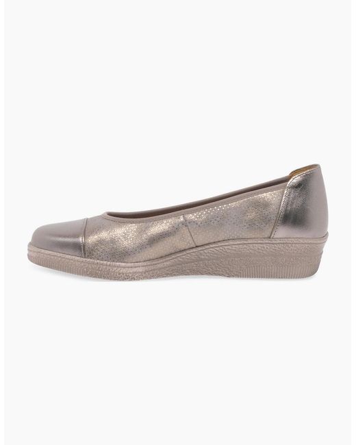 Gabor White Petunia Accent Low Heeled Pumps