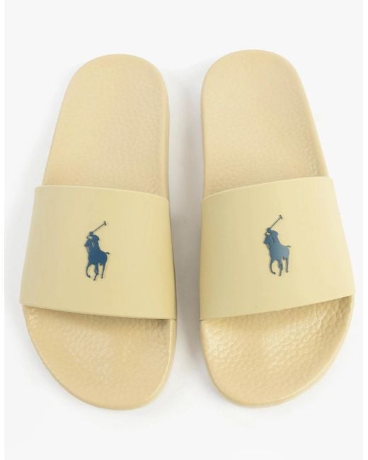 Polo Ralph Lauren Natural Polo Slide Sandals Coastal for men