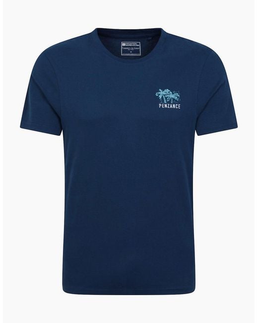 Mountain Warehouse Blue Penzance Printed Organic T-Shirt for men