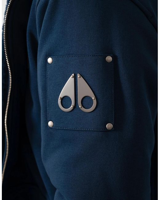 Moose Knuckles Blue Classic Bunny 3 Fleece Hoodie for men