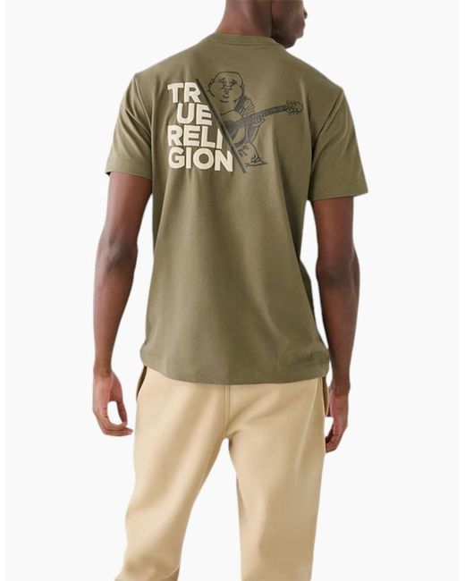 True Religion Green T Shirts Short Sleeve Buddha Summer Crew Neck Cotton Tee New for men