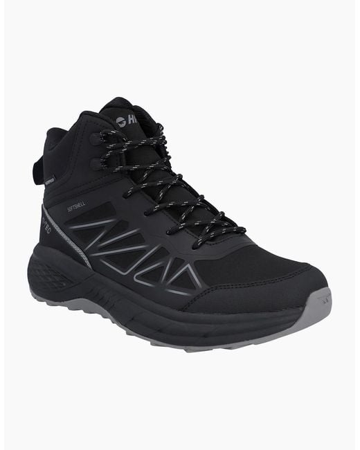 Hi-tec Black Litespeed Mid Polyester /Carbon Hiking Boots for men