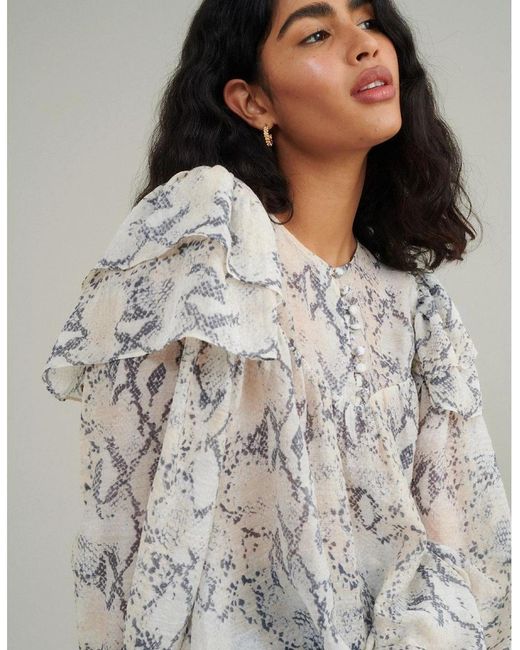 Nobody's Child Gray Tilda Snake Top