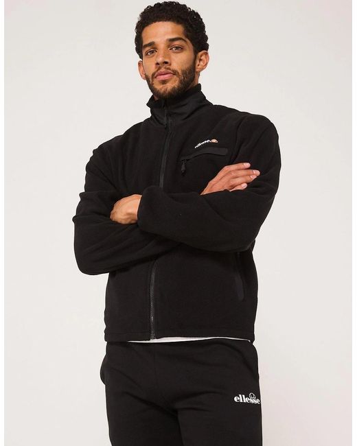 Ellesse Black Maseben Full Zip Fleece Jacket for men