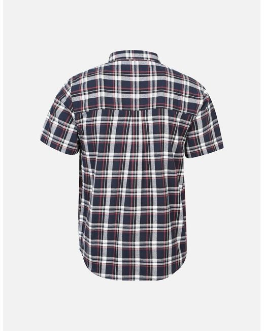 Mountain Warehouse Blue Trace Flannel Short-Sleeved Shirt for men