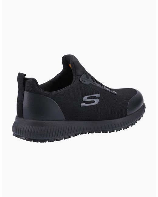 Skechers Black Workwear Squad Sr Wide Textile Safety Trainers