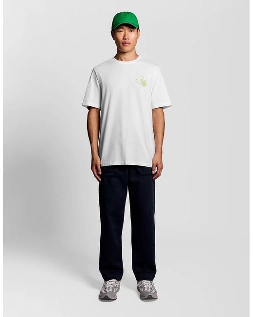 Lyle & Scott White Back Print Graphic T-Shirt for men