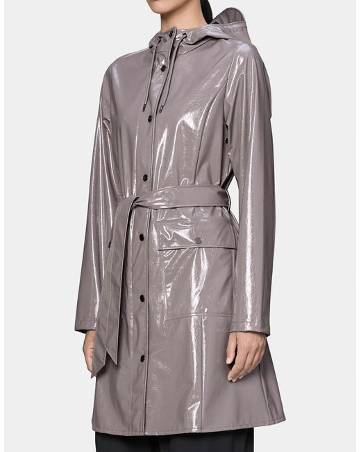 Rains Gray Curve Long Jacket