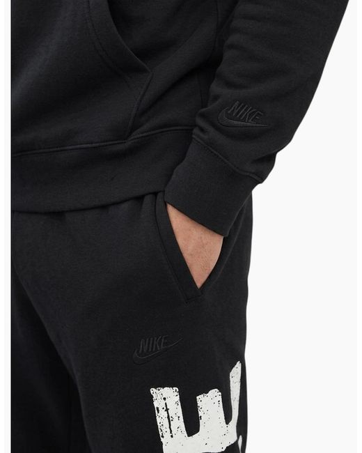 Nike Black Tracksuit Dq2349 Club Graphic Long Sleeve Sets for men