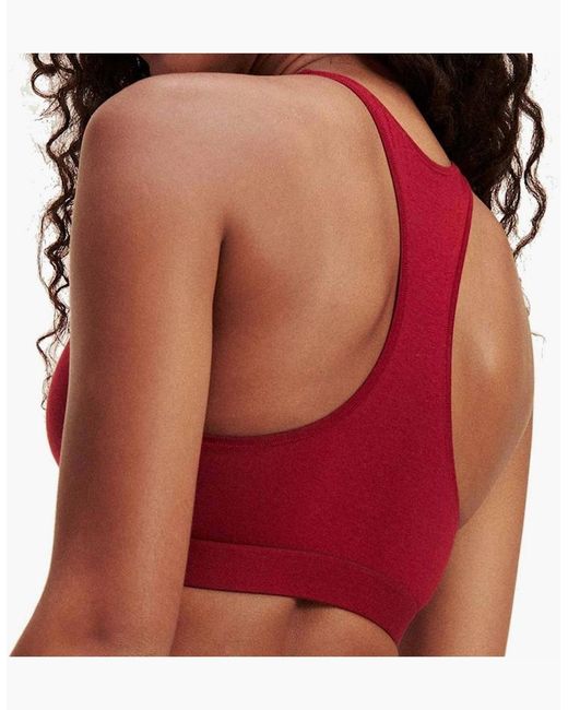 Tommy Hilfiger Red Original Cotton Bralette, Rhubarb