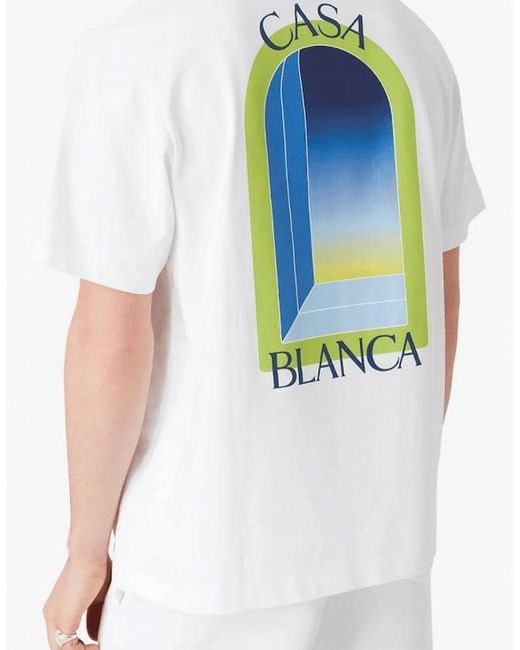 Casablanca Blue Arches Logo Regular Fit/Lime T-Shirt for men