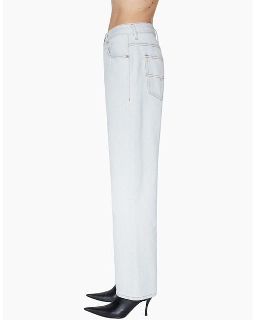 DIESEL White 1999 0079Z Denim Jeans Loose Fit Mid Waist Straight Leg Pants