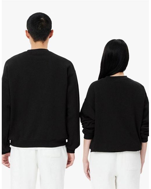 Lacoste Black Fit Badge Accent Fleece Sweatshirt for men
