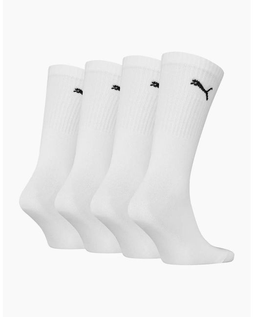 PUMA White 4-Pack Promo Sports Socks for men
