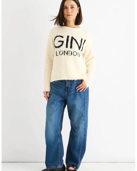 Gini London Black Gini Logo Cozy Knit Jumper