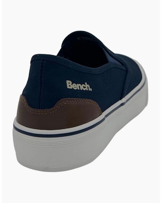 Bench Blue Dalton Canvas Slip On Trainers for men