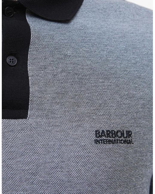 Barbour Gray Barbour Morely Oxford Polo Shirt for men