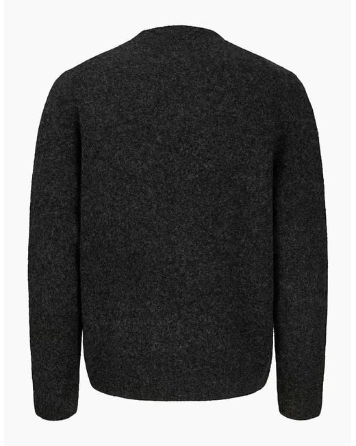 Jack & Jones Black Jprblasimon Souffle Knit Crew Jumper Medium Melange for men