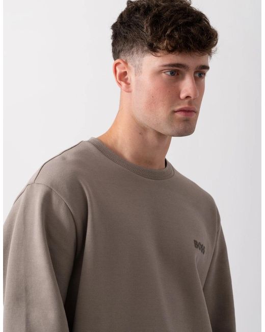 Boss Gray Boss Salbo Mirror Sweatshirt for men